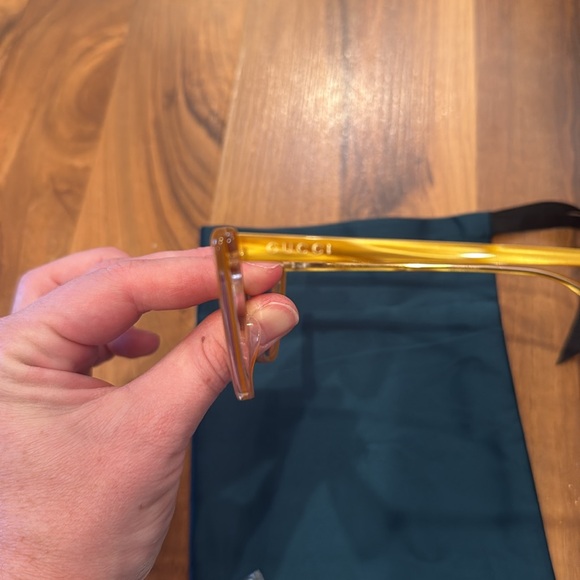 Gucci women’s cat eye yellow frame sunglasses new‎ in case designer, sun - Picture 3 of 7